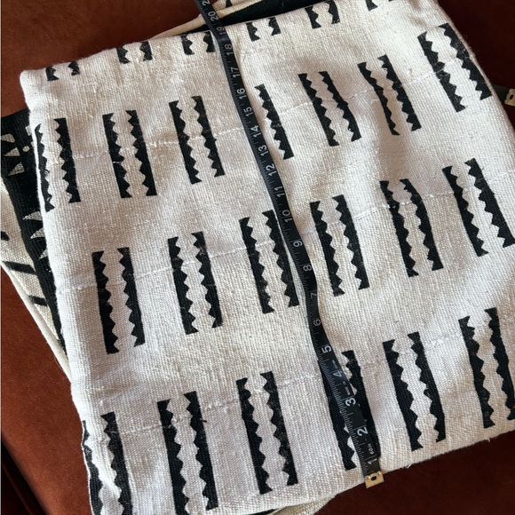 Set of 3 Black & Ivory Mudcloth Throw Pillow Covers - Picture 5 of 6